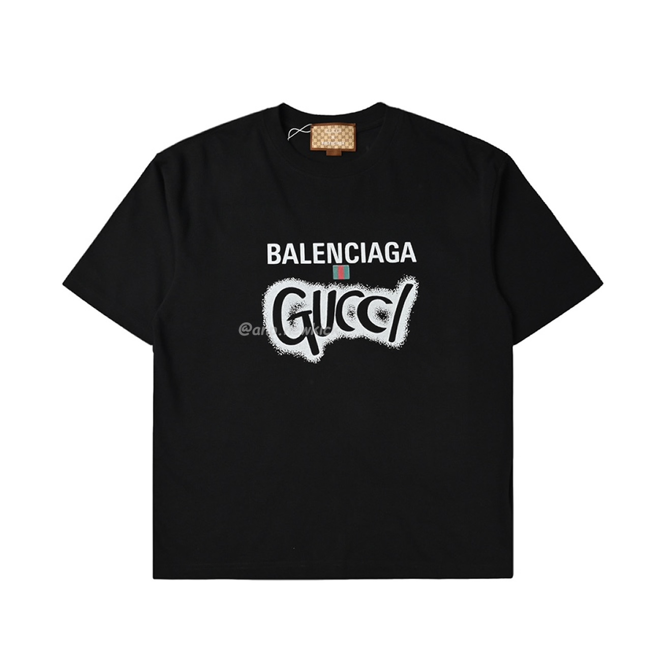 Balenciaga X Gucci Co Branded Double B Letter Printed Logo Printed Short Sleeved T Shirt (4) - newkick.org